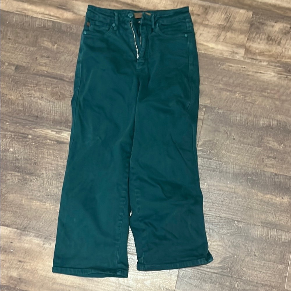 Judy Blue Dark Green Wide-Leg Pants